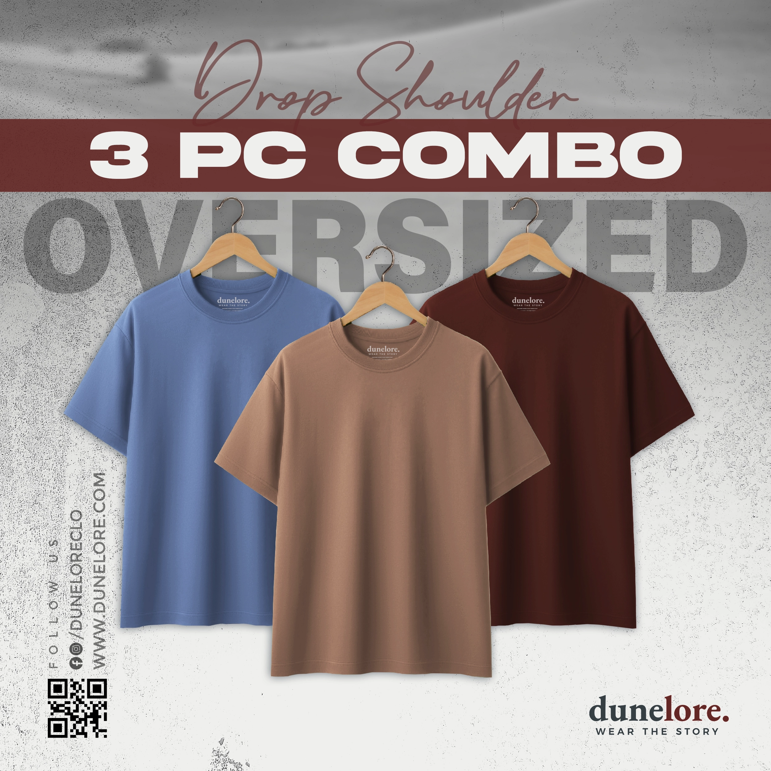 Oversized Drop Shoulder T-Shirts (3-Piece Combo) 2 Oversized Drop Shoulder T-Shirts (3-Piece Combo) 2